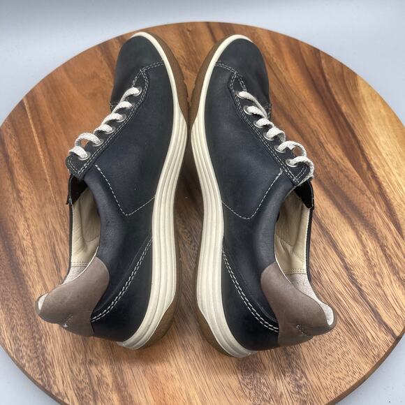 ECCO Chase Womens Size 9 / 40 Tie Black Leather Comfort Casual Walking Sneakers - Picture 6 of 8
